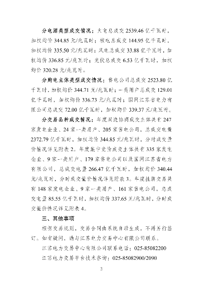 2026年江苏电力市场交易结果公示：风电年度交易均价0.337元/kWh！(图2)