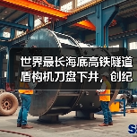 世界最长海底高铁隧道盾构机刀盘下井，创纪