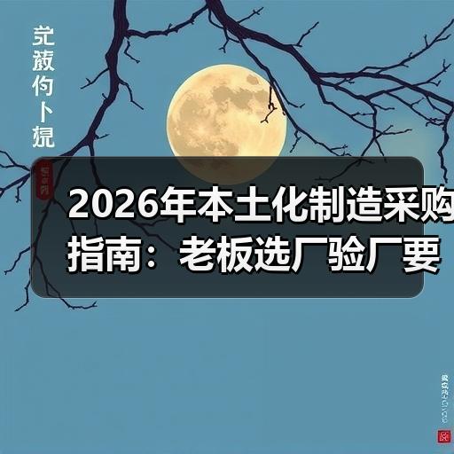 2026年本土化制造采购指南：老板选厂验厂要看哪些细节 - 