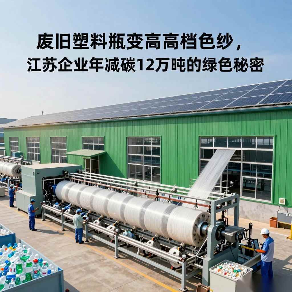 废旧塑料瓶变身高档色纱,江苏企业年减碳12万吨的绿色秘密(图3) 废旧塑料瓶变身高档色纱,江苏企业年减碳12万吨的绿色秘密