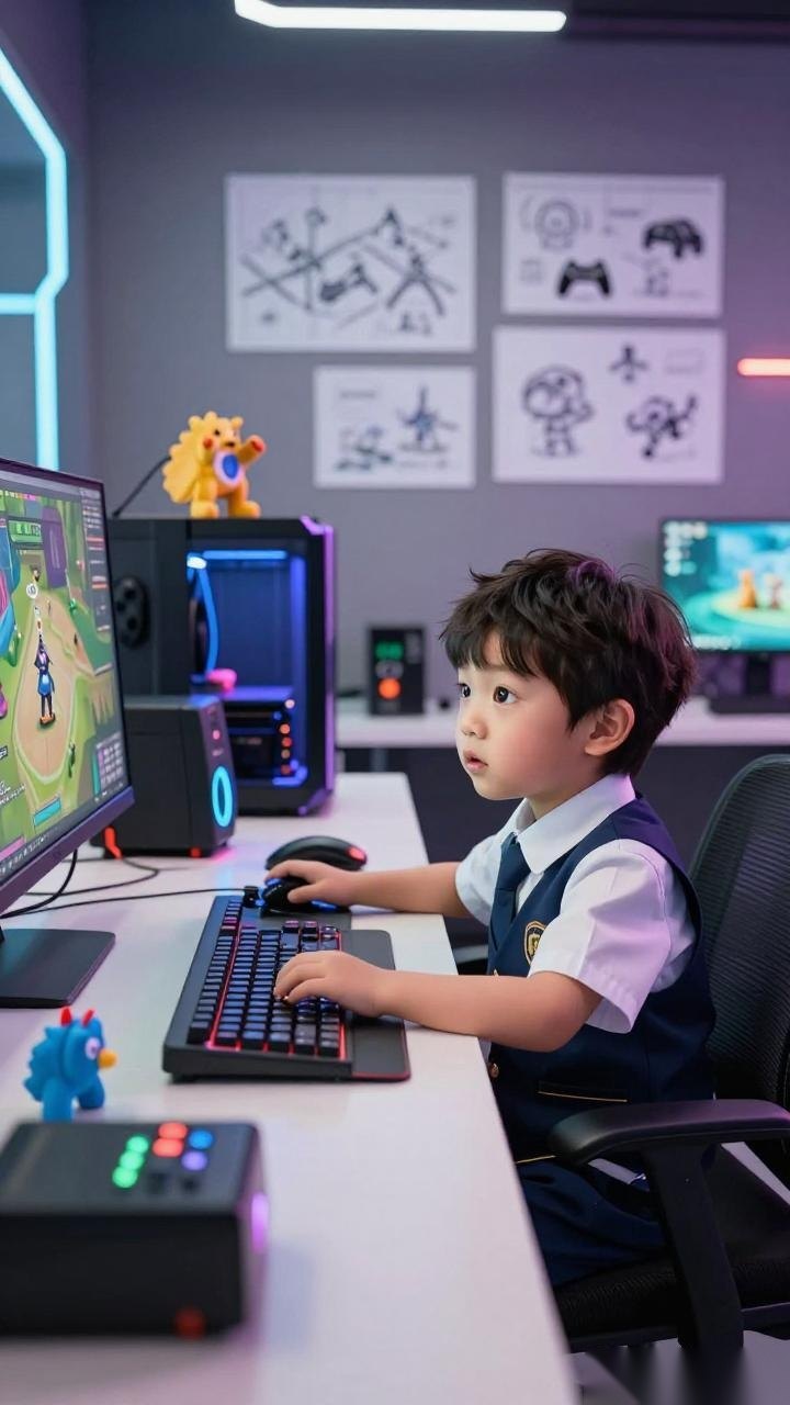 萌娃体验AI科技与游戏设计，探索未来职业的无限可能